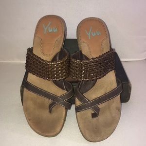 Yuu Pauline brown sandals with heel size 7 1/2